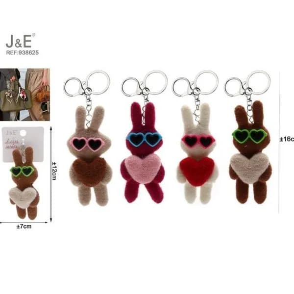 Brelok Królik z Okularami Pluszowy 16cm REF J&F