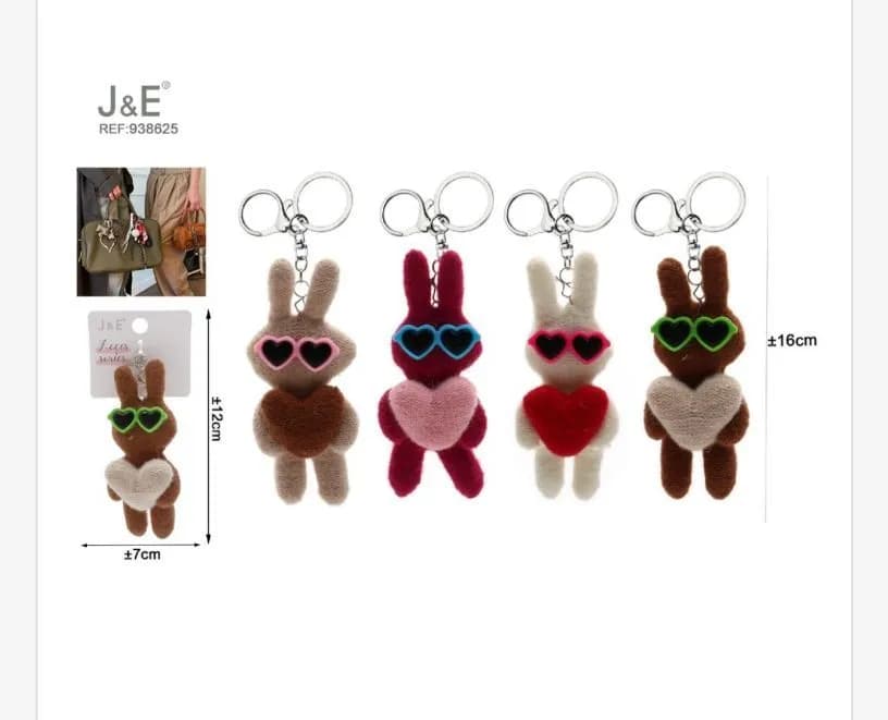 Brelok Królik z Okularami Pluszowy 16cm REF J&F