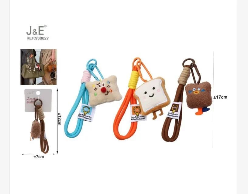 Brelok zabawka J&E z pluszowymi postaciami 12cm i 17cm