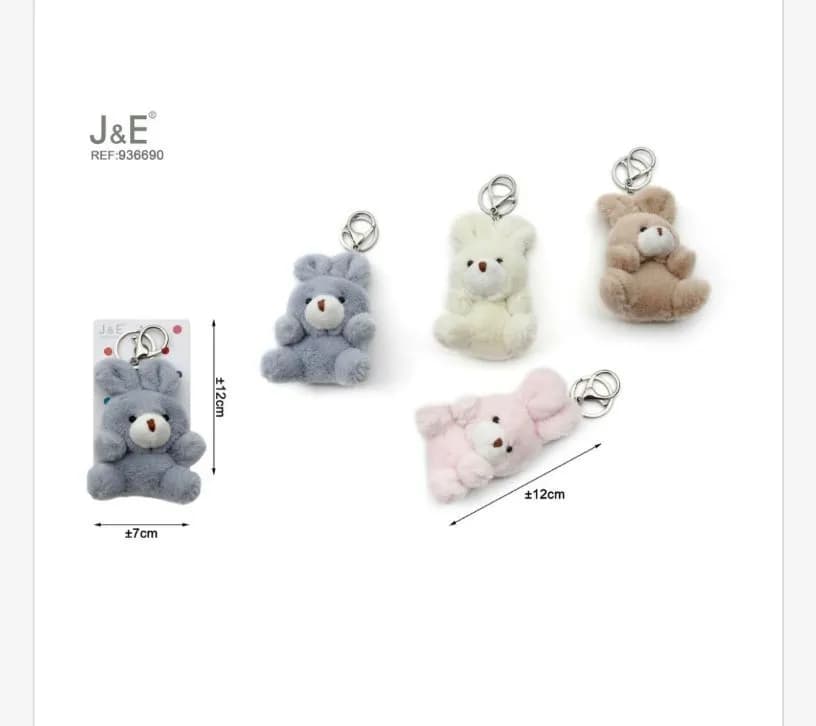 Brelok Miś Pluszak Szary 12cm x 7cm