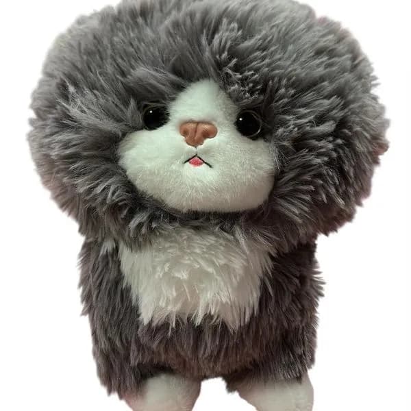 Maskotka pluszowa kot szary z białą mordką