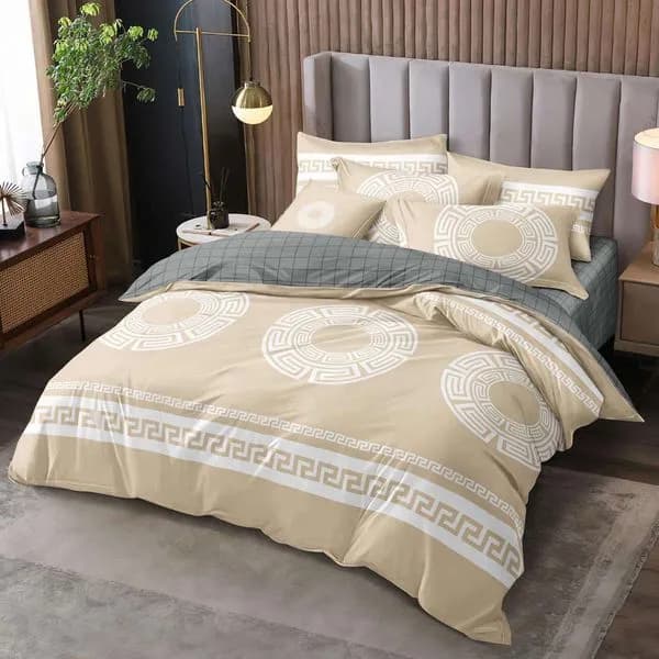 Komplet Pościeli 3D 3CZ 160/200 beżowy grecki wzór