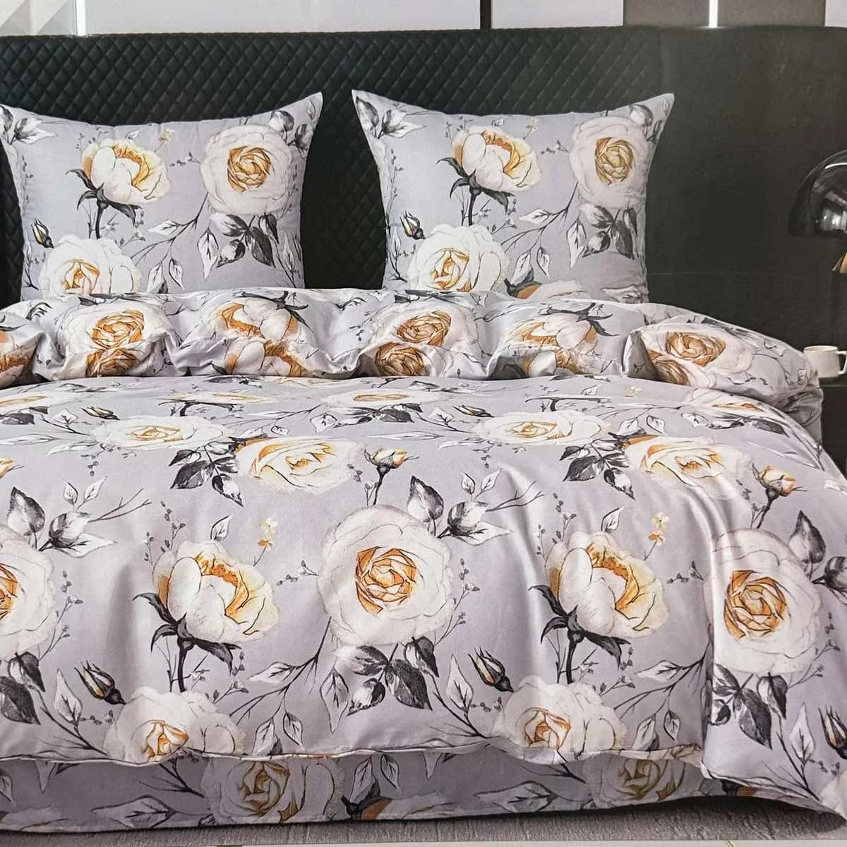 Komplet Pościeli 3D 3CZ 160/200 Róże Szare