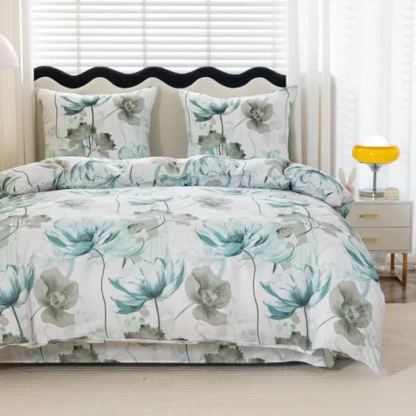 Komplet Pościeli 3D 3CZ 160/200 Kwiaty Mięta