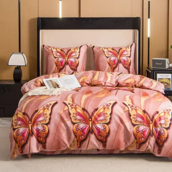 Komplet Pościeli 3D Motyl Różowy 160/200