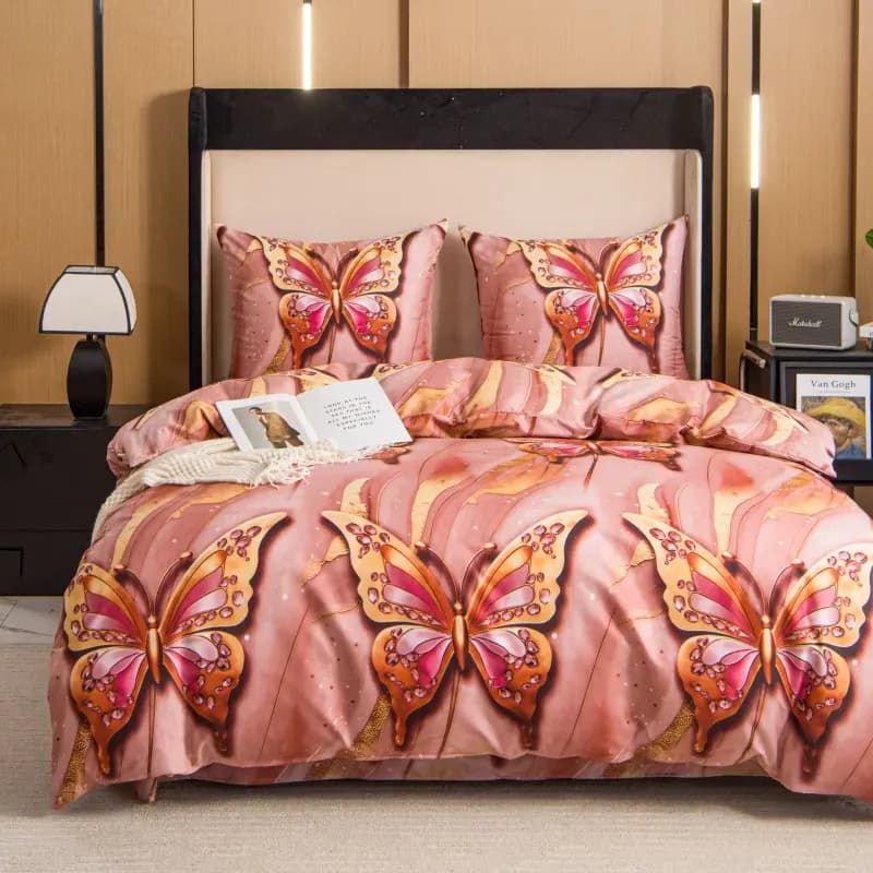 Komplet Pościeli 3D Motyl Różowy 160/200