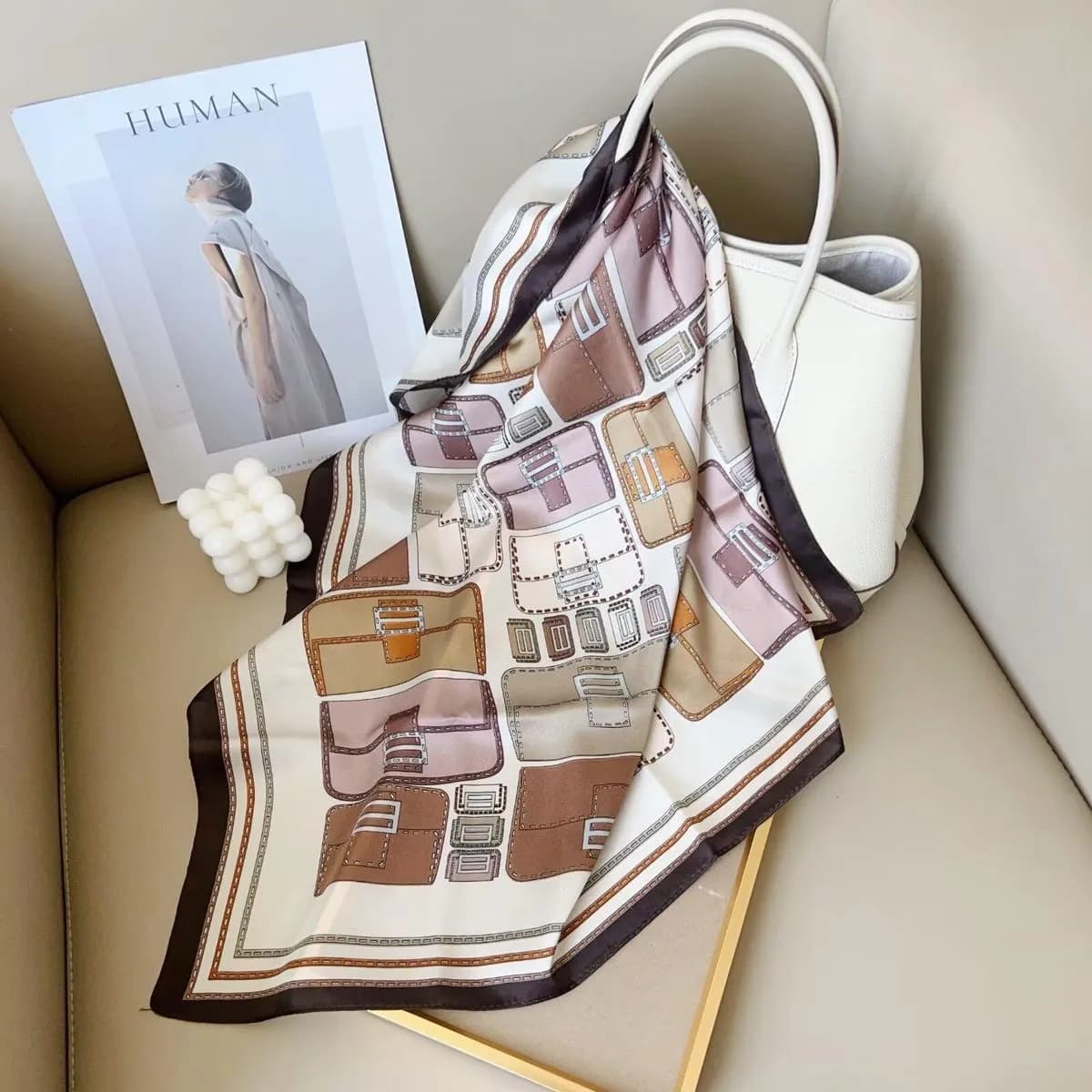 Chusta damska wielokolorowa wzór geometryczny