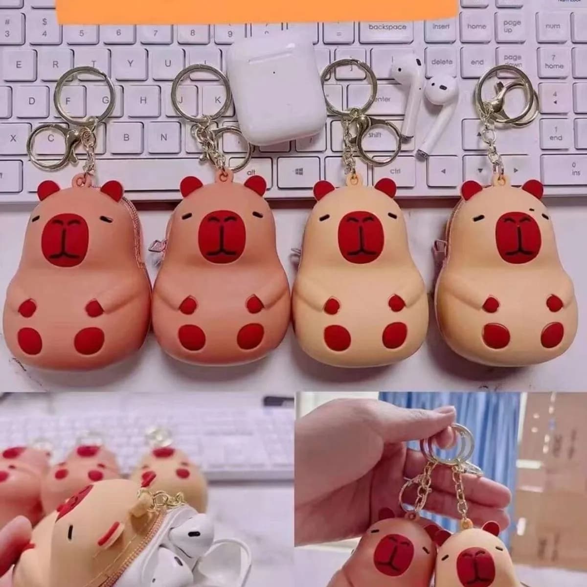 Brelok Kapibara Silikonowy Gniotek Etui Portmonetka 24szt