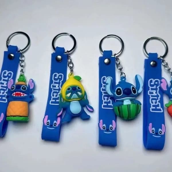 Brelok do Kluczy Stitch z Paskiem Silikonowym - Mix Wzorów Owocowych
