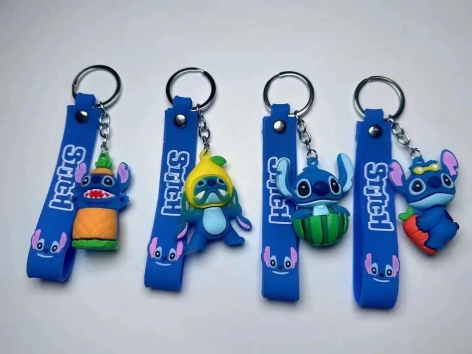 Brelok do Kluczy Stitch z Paskiem Silikonowym - Mix Wzorów Owocowych