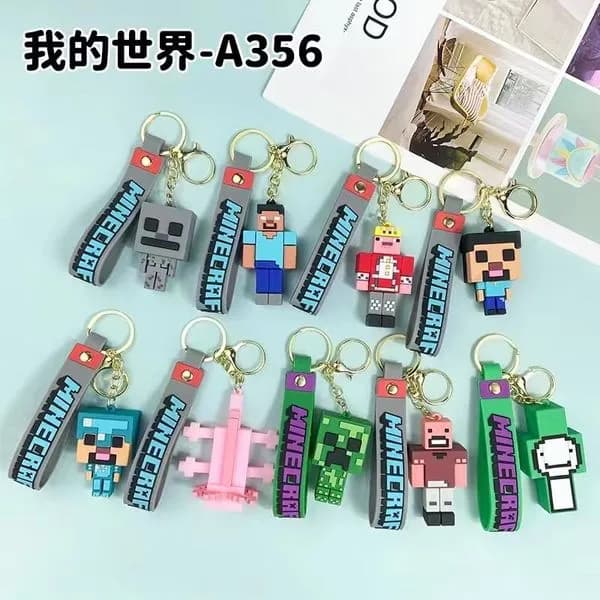 Brelok Minecraft Figurka 3D z Paskiem - Mix Wzorów A-355