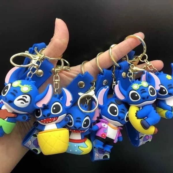Brelok do Kluczy Stitch 3D Silikonowy z Paskiem - Mix Wzorów