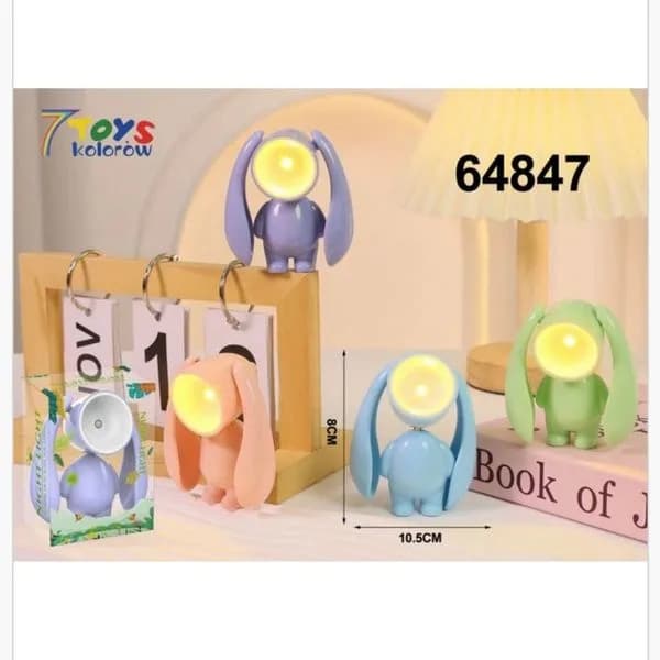 Lampka Stojąca Królik 8x10.5cm LED Mix Kolorów