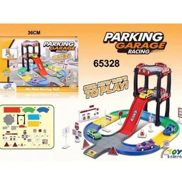 Zabawka Parking Garage Racing Zestaw Tor Wyścigowy 36x25cm