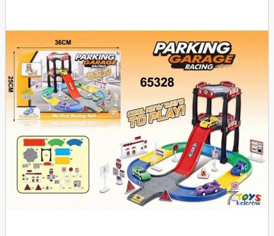 Zabawka Parking Garage Racing Zestaw Tor Wyścigowy 36x25cm