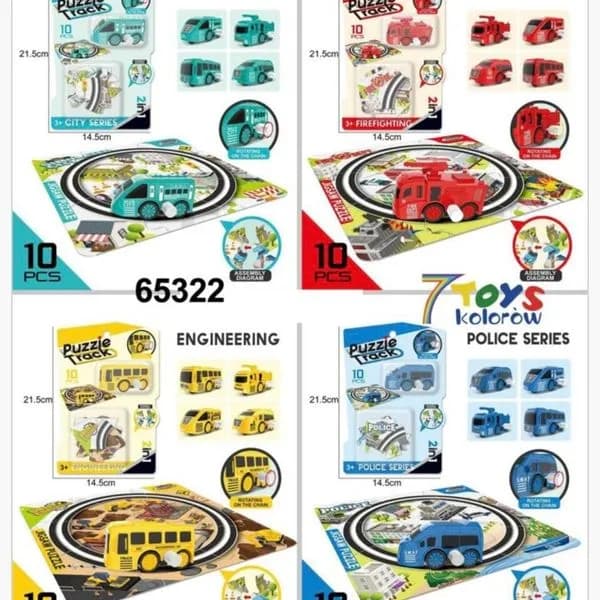 Zabawka Puzzle Engineering Puzzle Track 2w1, 10 el. Mix