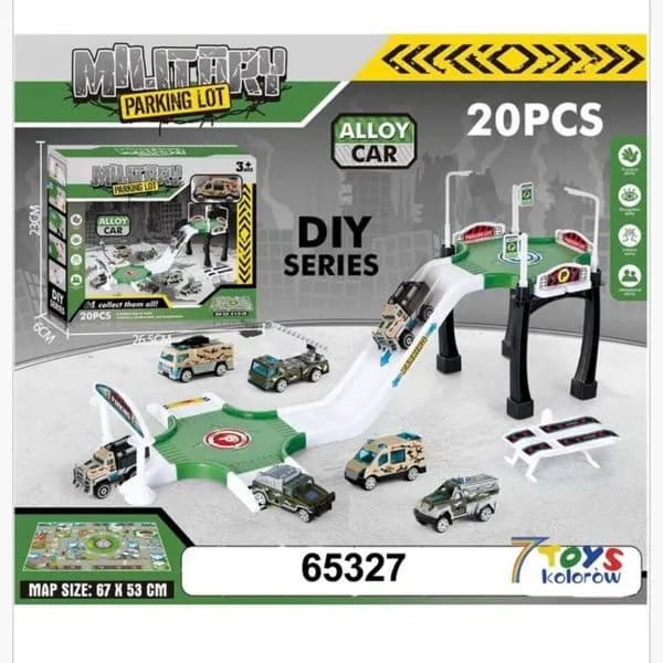 Zabawka Parking Military Parking Lot DIY 20el. z autami Alloy Car