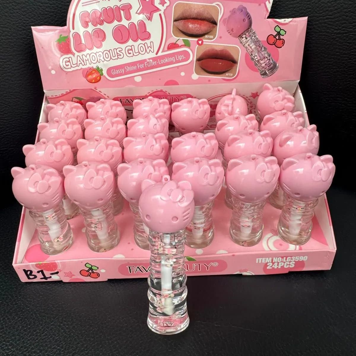 Fruit Lip Oil Hello Kitty Favor Beauty - Olejek do ust 24 szt.