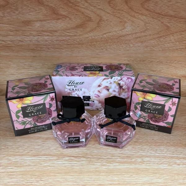 Zestaw Perfum Flower By Grace 2x50ml EDP Kwiatowy Flakon z Kokardą