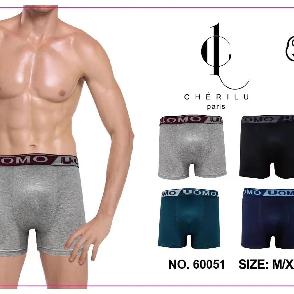 Bokserki męskie UOMO Paris M-XXL 4 szt. bawełna