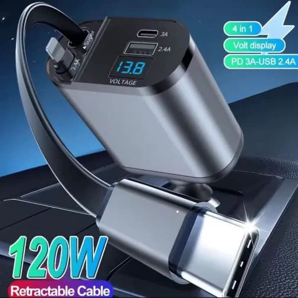 Ładowarka Samochodowa 120W 4in1