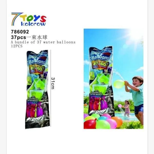 Zestaw balonów wodnych 37 szt. 7 kolorów