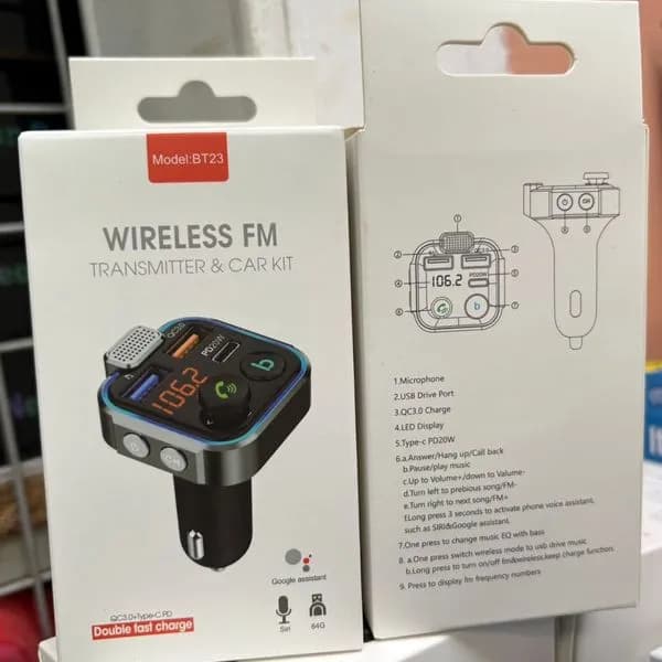 Transmiter FM Samochodowy Bluetooth