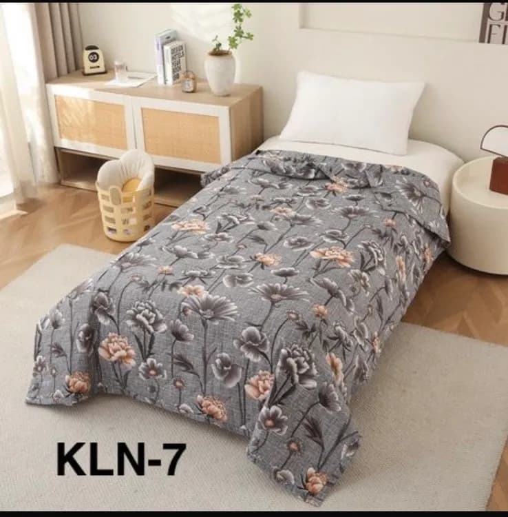 Kołdry Letnie 160/200 KLN-7 Szary Kwiatowy