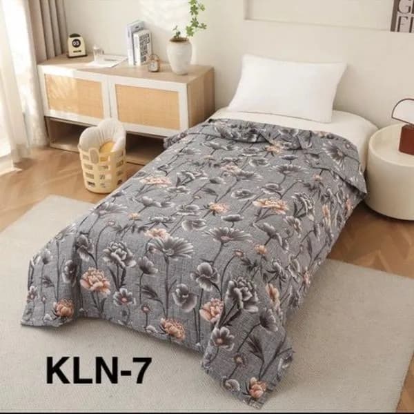 Kołdry Letnie 200/220 KLN-7 Szary Kwiatowy