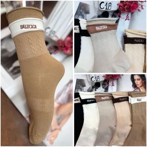Skarpetki damskie Balenciaga beżowe, białe, czarne, szare