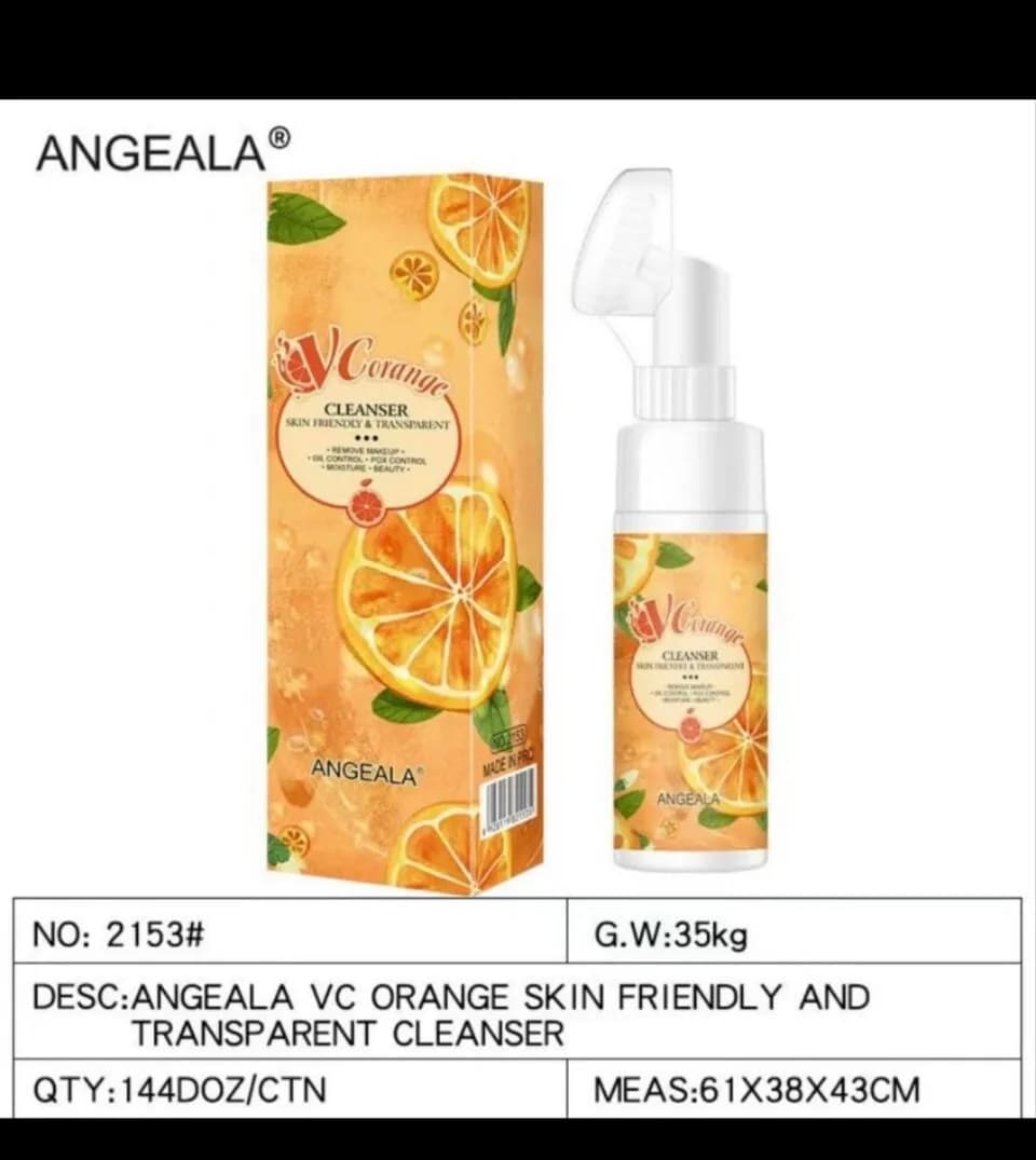 Pianka do Twarzy ANGEALA VC Orange ze Szczoteczką Silikonową