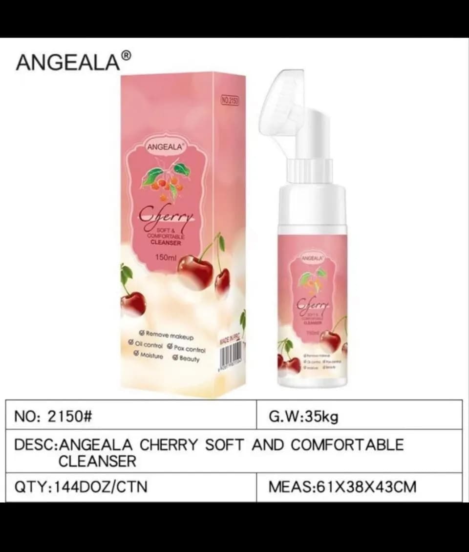 Pianka do Twarzy ANGEALA Cherry 150ml ze szczoteczką silikonową
