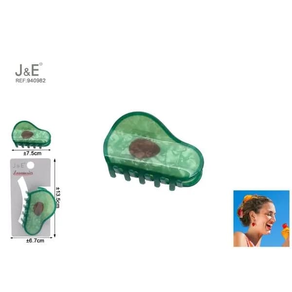 Klamra do Włosów Awokado J&E 7,5cm Zielona