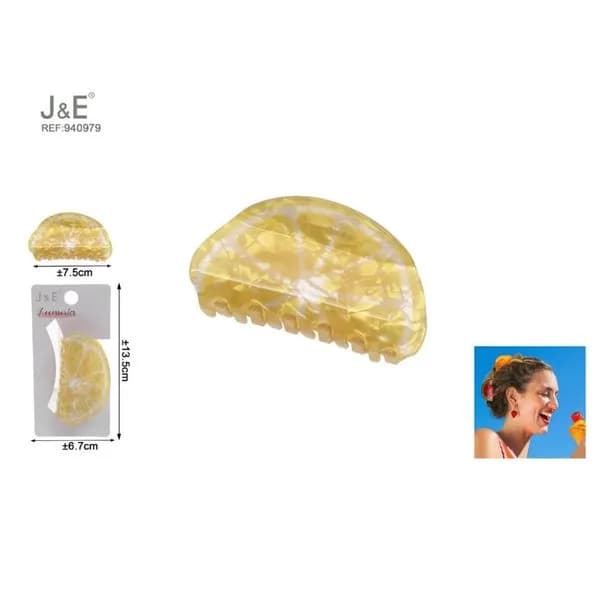 Klamra do włosów cytryna 7.5cm J&E żółta owocowa