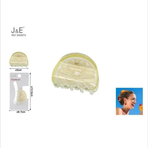 Klamra do włosów cytryna 5cm żółta J&E 12 sztuk