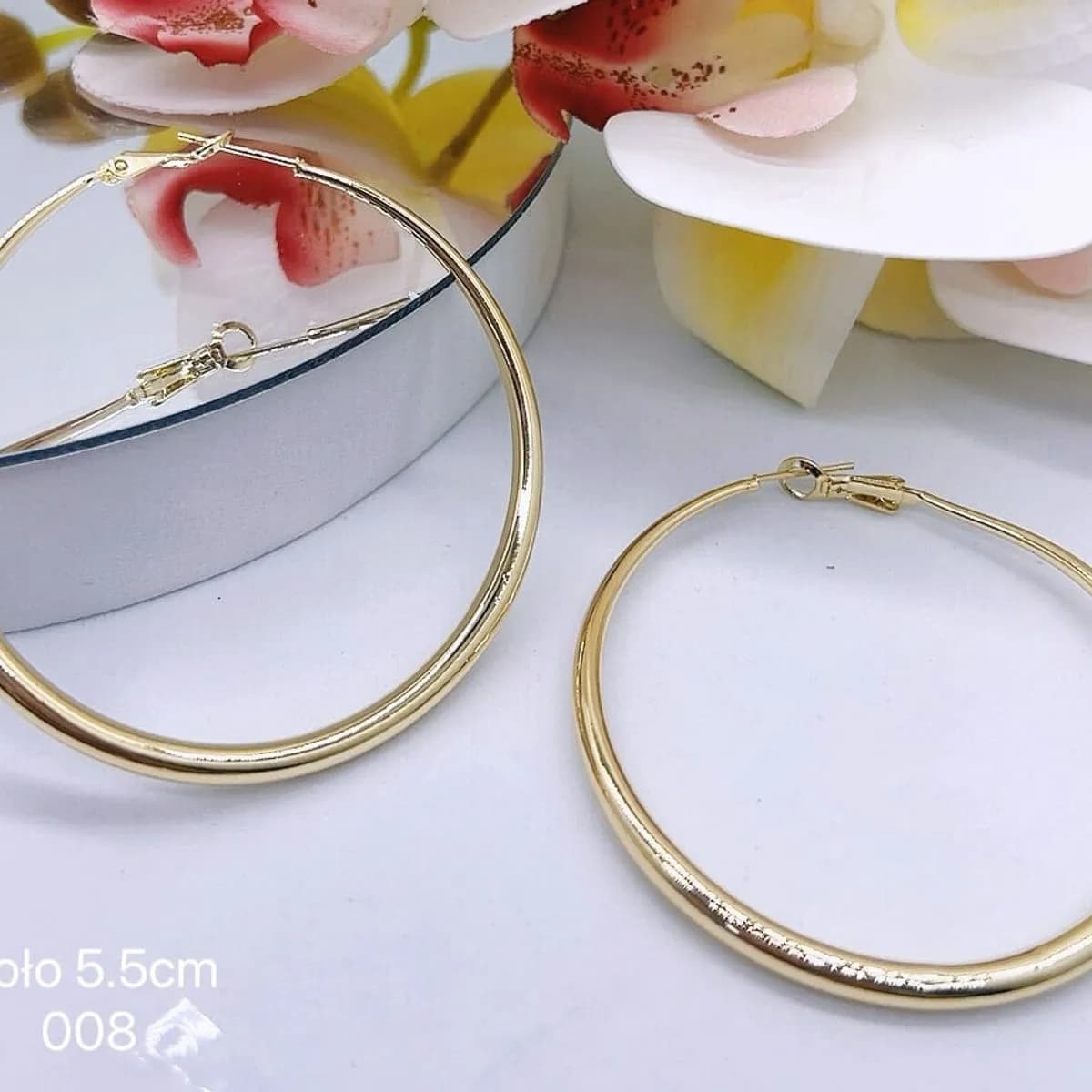 Kolczyki damskie hoop 5cm złote