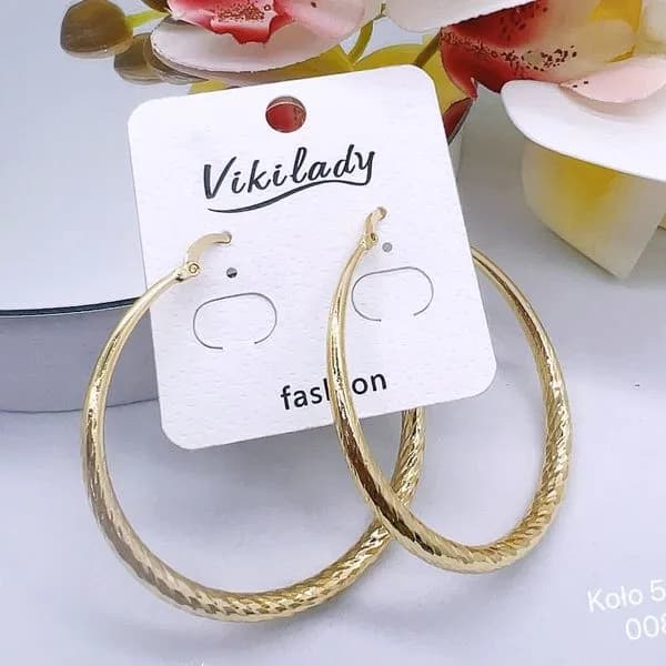 Kolczyki damskie VikiLady koła 5cm złote SKU 40925-127