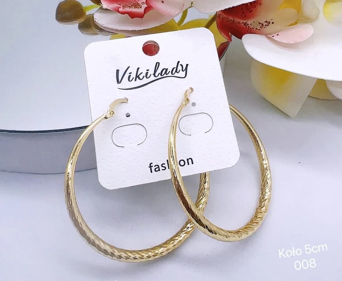 Kolczyki damskie VikiLady koła 5cm złote SKU 40925-127