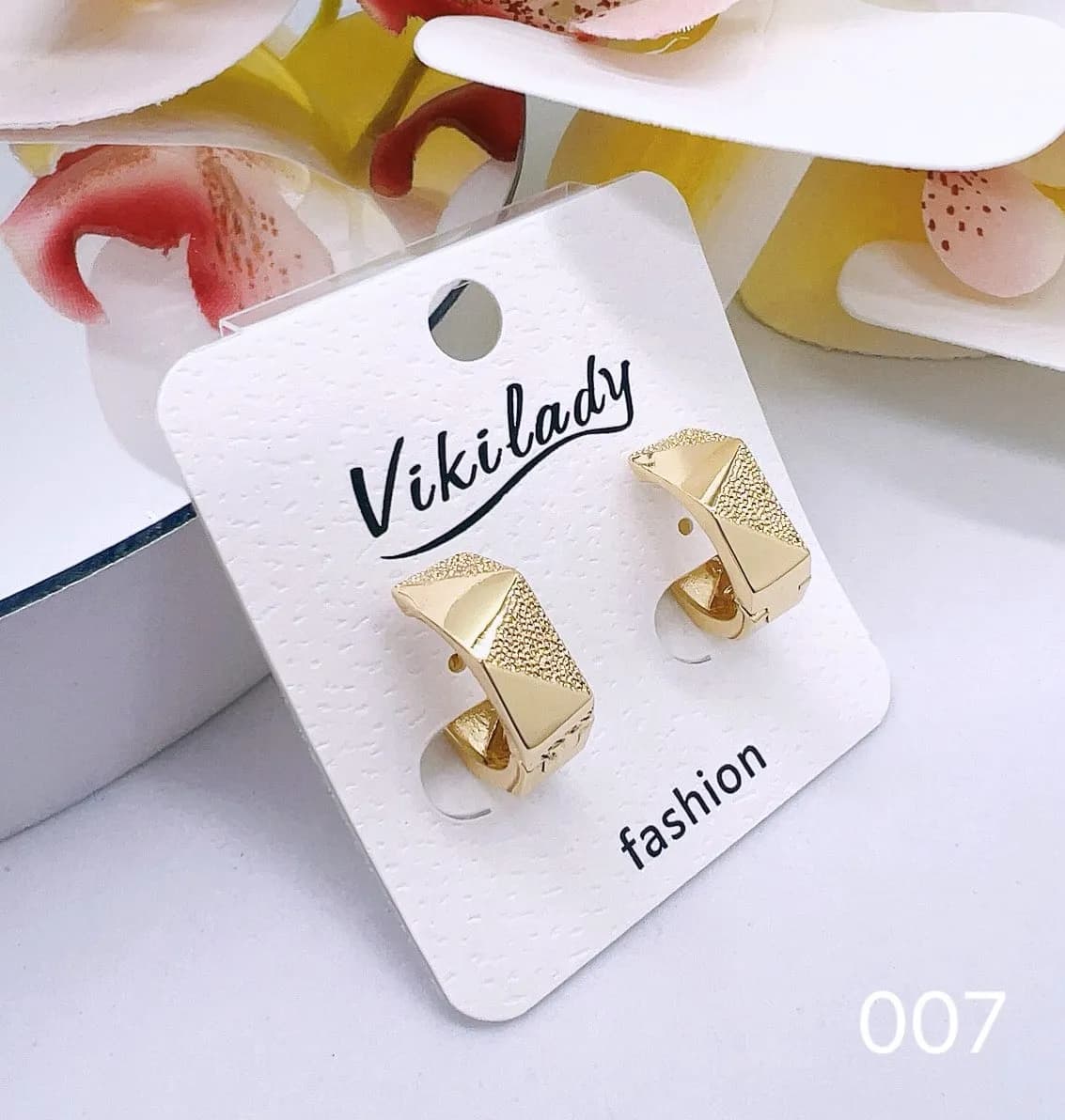 Kolczyki damskie Vikilady geometryczne złote 40925-129