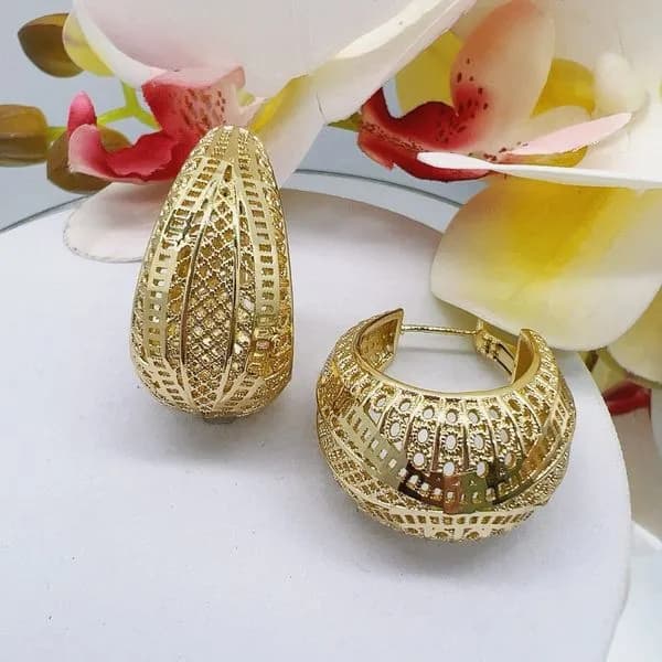 Kolczyki damskie złote koła z cyrkoniami