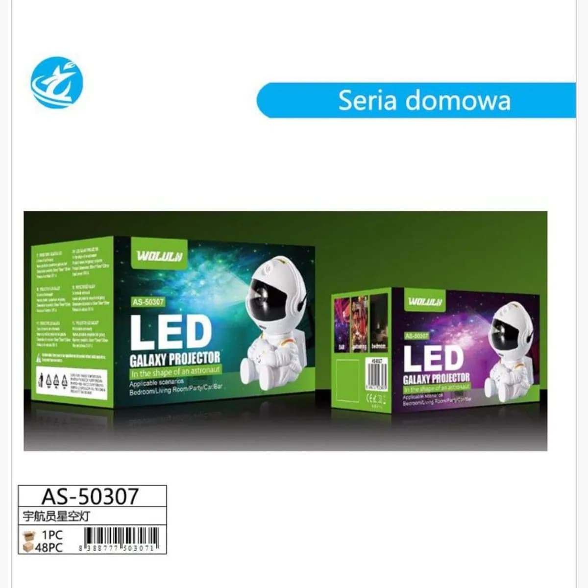 Lampka LED Galaxy Projector Astronaut