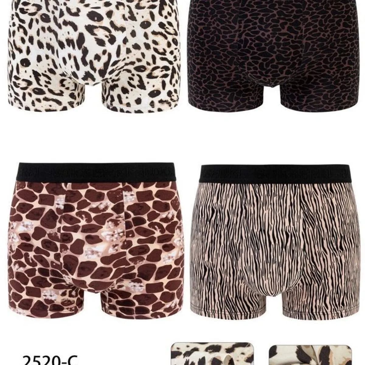 Bokserki męskie Tommy 2520-C wzory panterkowe 48% bawełna