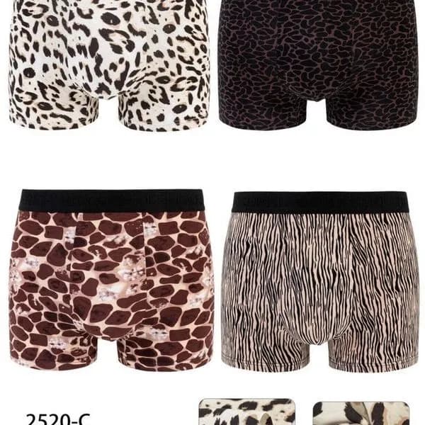 Bokserki męskie Tommy 2520-C wzory panterkowe 48% bawełna