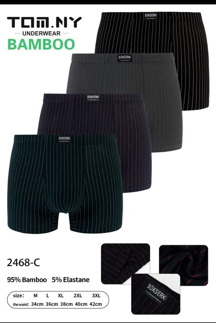Bokserki męskie bambusowe TONY NY 4 szt. rozmiary M-3XL