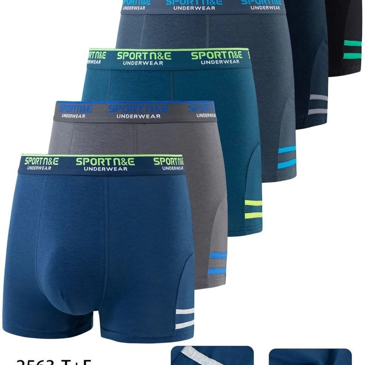 Bokserki męskie TOM.NY Sport 6 szt. 85% bawełna XL-XXL