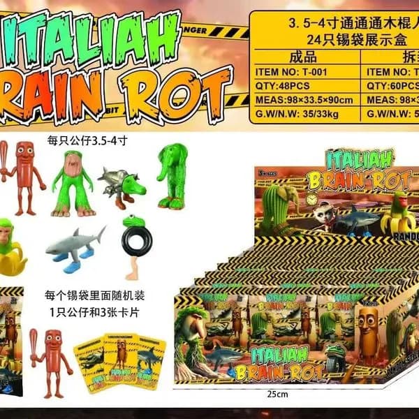Zabawki saszetki Brain Rot Italian Hanger 3-5 lat
