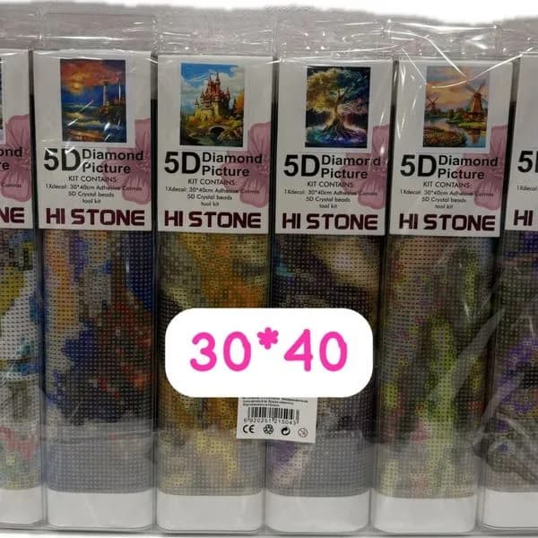 Zestaw 6x 5D Diamond Painting Hi-Stone 30x40 cm