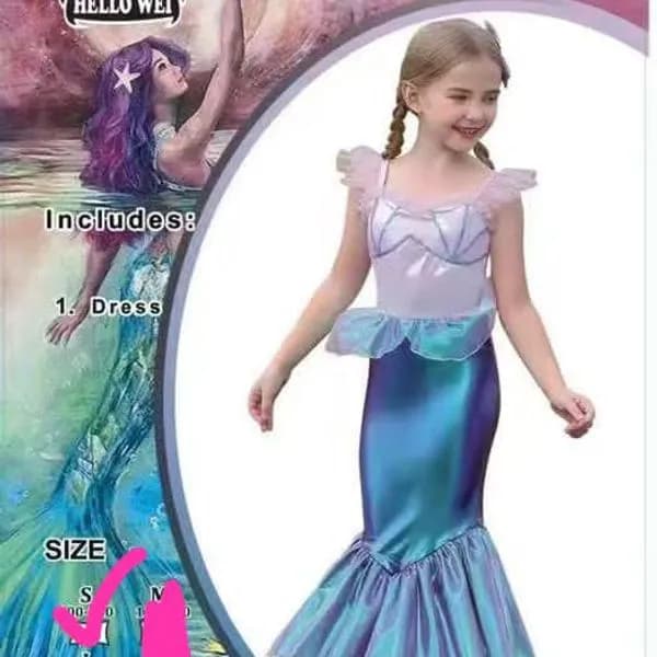 Strój kostiumowy dziewczynki syrenka DXJ634 S-L Halloween