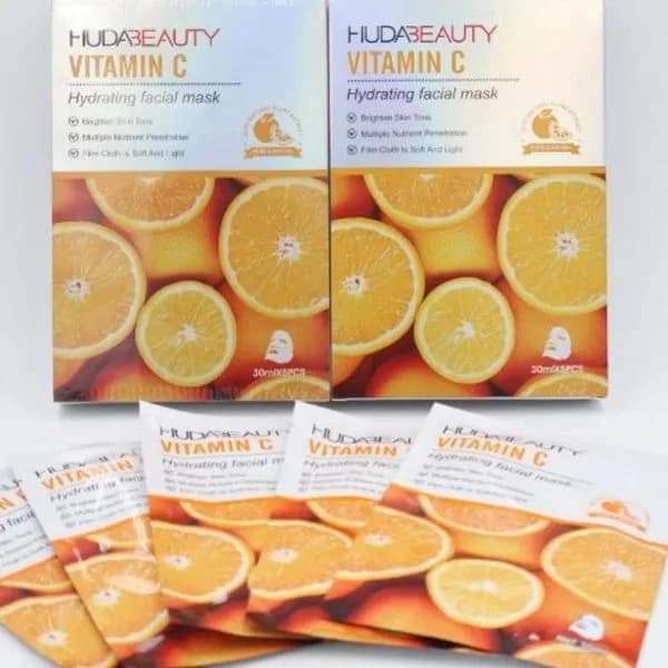 Huda Beauty Vitamin C Hydrating Facial Mask 5PCS