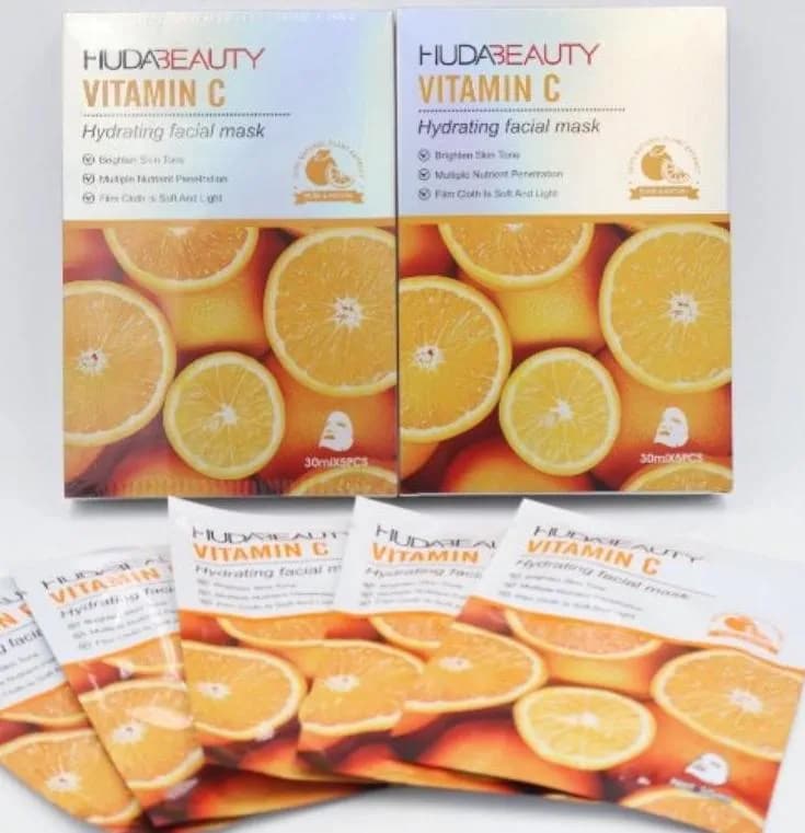 Huda Beauty Vitamin C Hydrating Facial Mask 5PCS